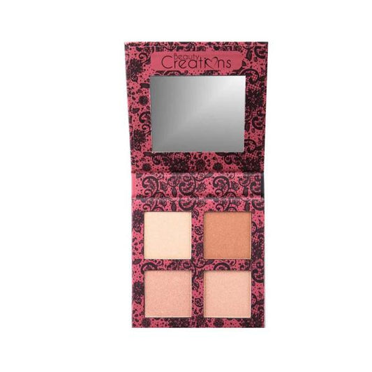 Beauty Creations Highlighter 4 Color Palette W/Mirror Bak