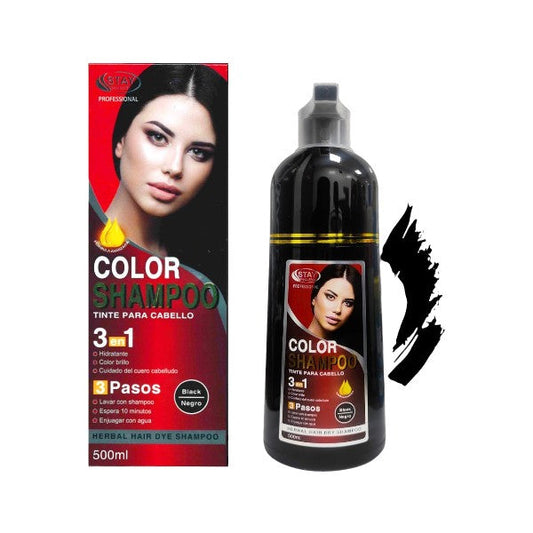 Stay Color Shampoo Color negro 3 en 1 500ml