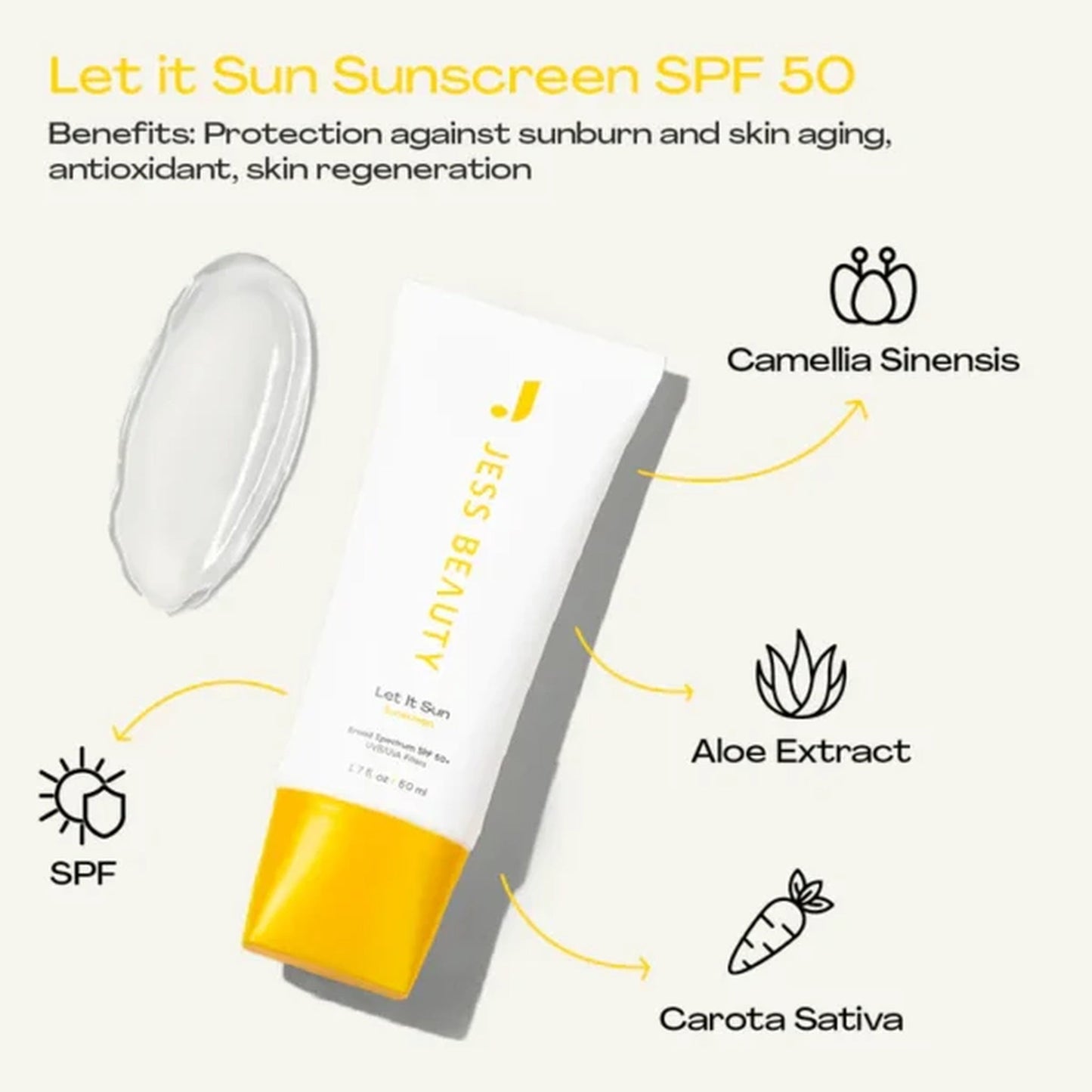 Jess Beauty Let It Sun Sunscreen SPF 50+