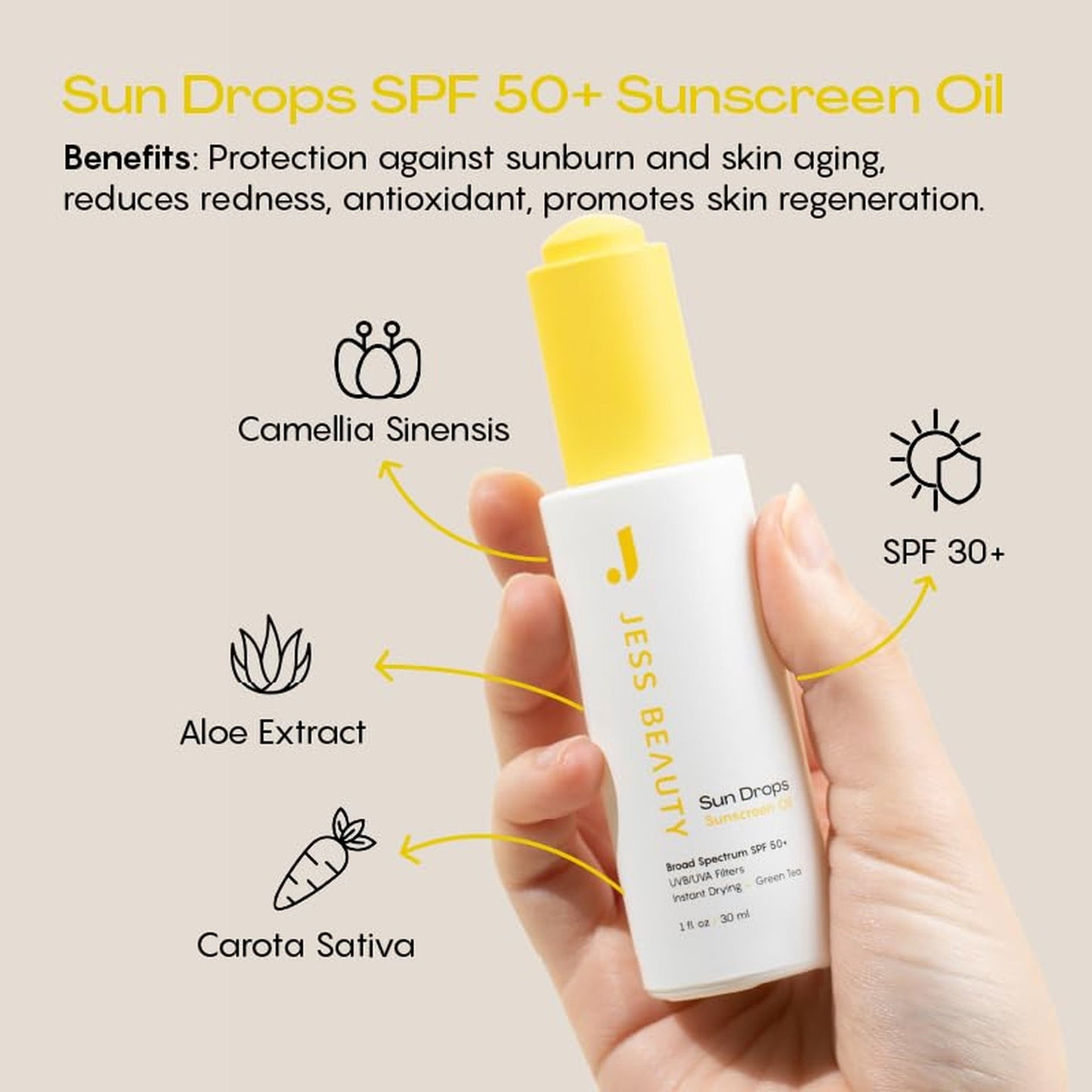 Jess Beauty Sun Drops Sunscreen SPF 50+