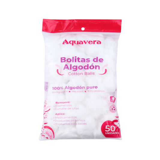 Aquavera Bolitas De Algodón 50 Unidades