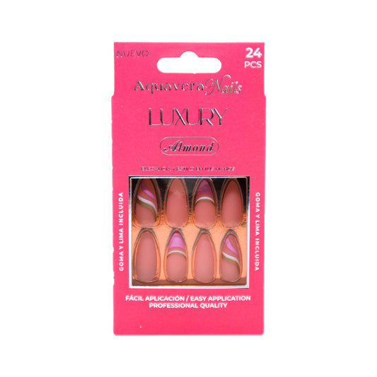 Aquavera Uñas Postizas Modelo Luxury Almond