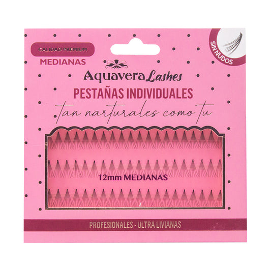 Aquavera Pestañas Punto por Punto Sin Nudos Medianas
