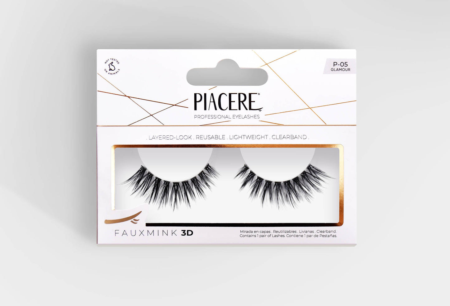 Piacere Pestañas Faux Mink 3D Glamour