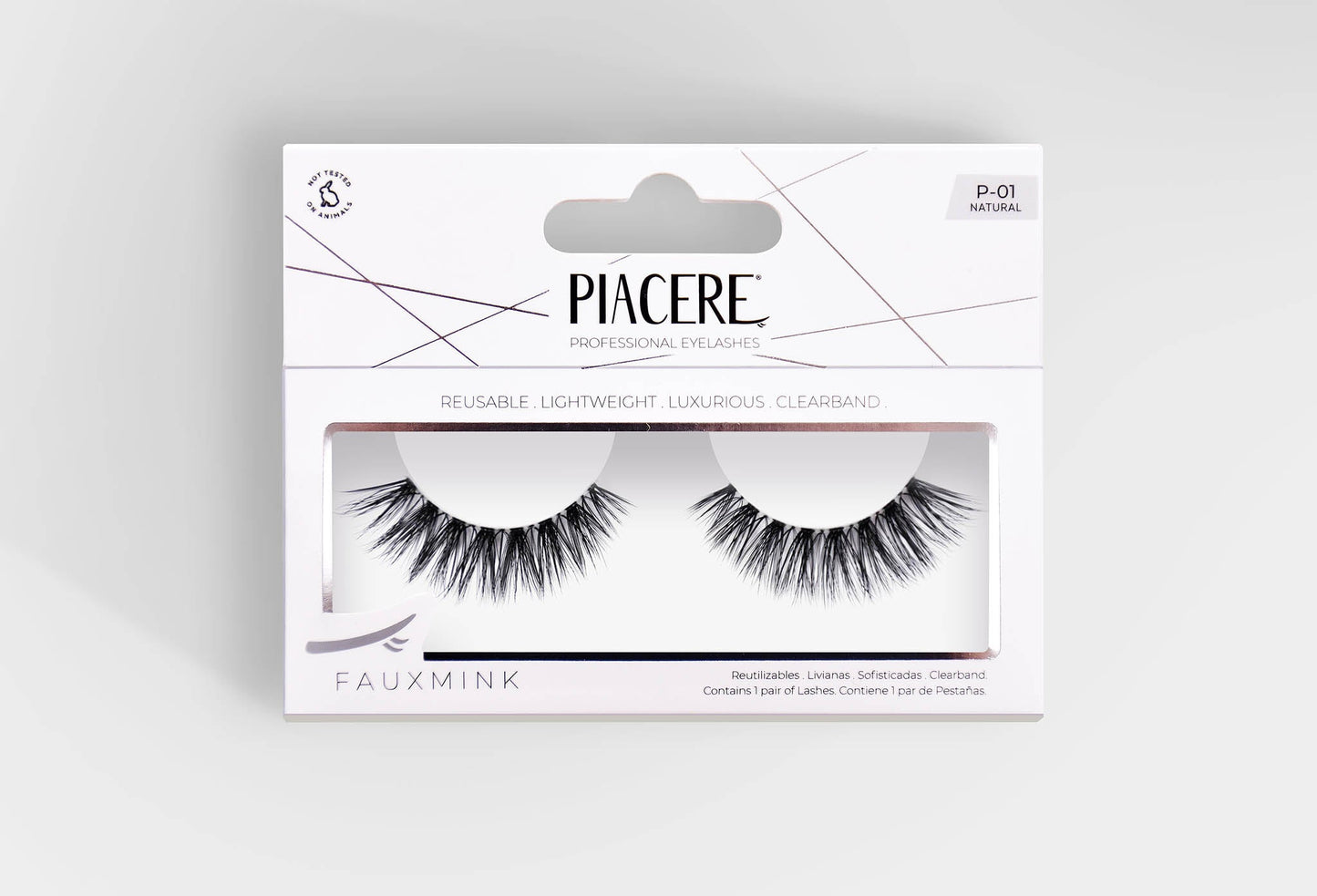Piacere Pestañas Faux Mink Natural