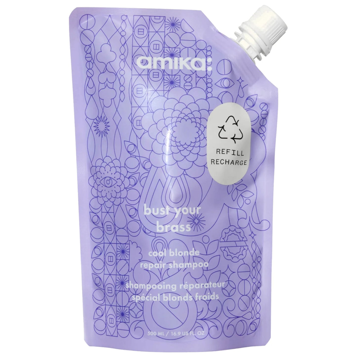 Amika Bust Your Brass Shampoo Refill Recharge 500ml