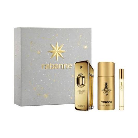 Paco Rabane 1 Million Gold EDPI 100ml 3-Piece Gift Set
