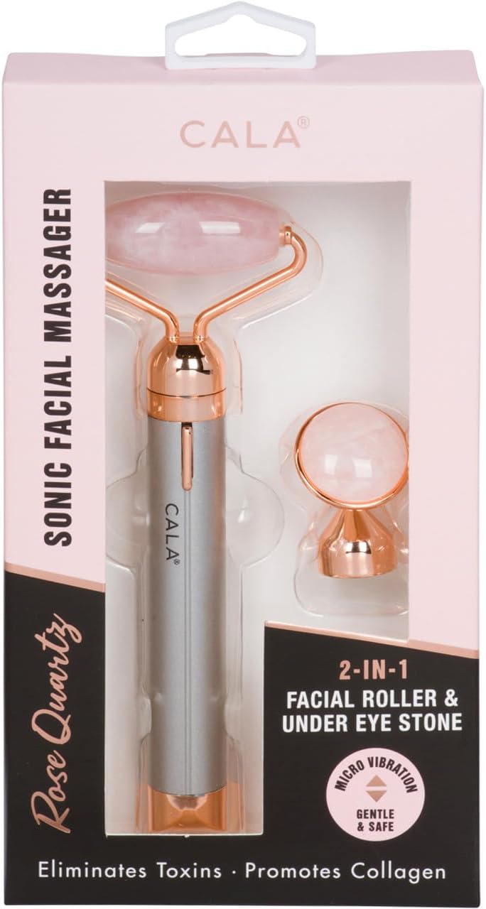 Cala 2-in-1 Rose Quartz Sonic Facial Massager