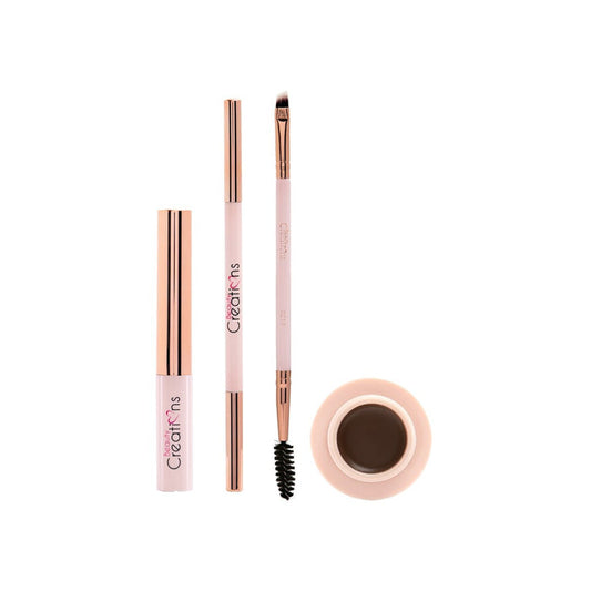Beauty Creations 911 Essentials Set- Dark Brown/Setting Gel Brush Pencil Brow Gel