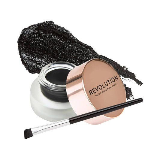 Revolution Gel Eyeliner Pot With Brush 3G - Black