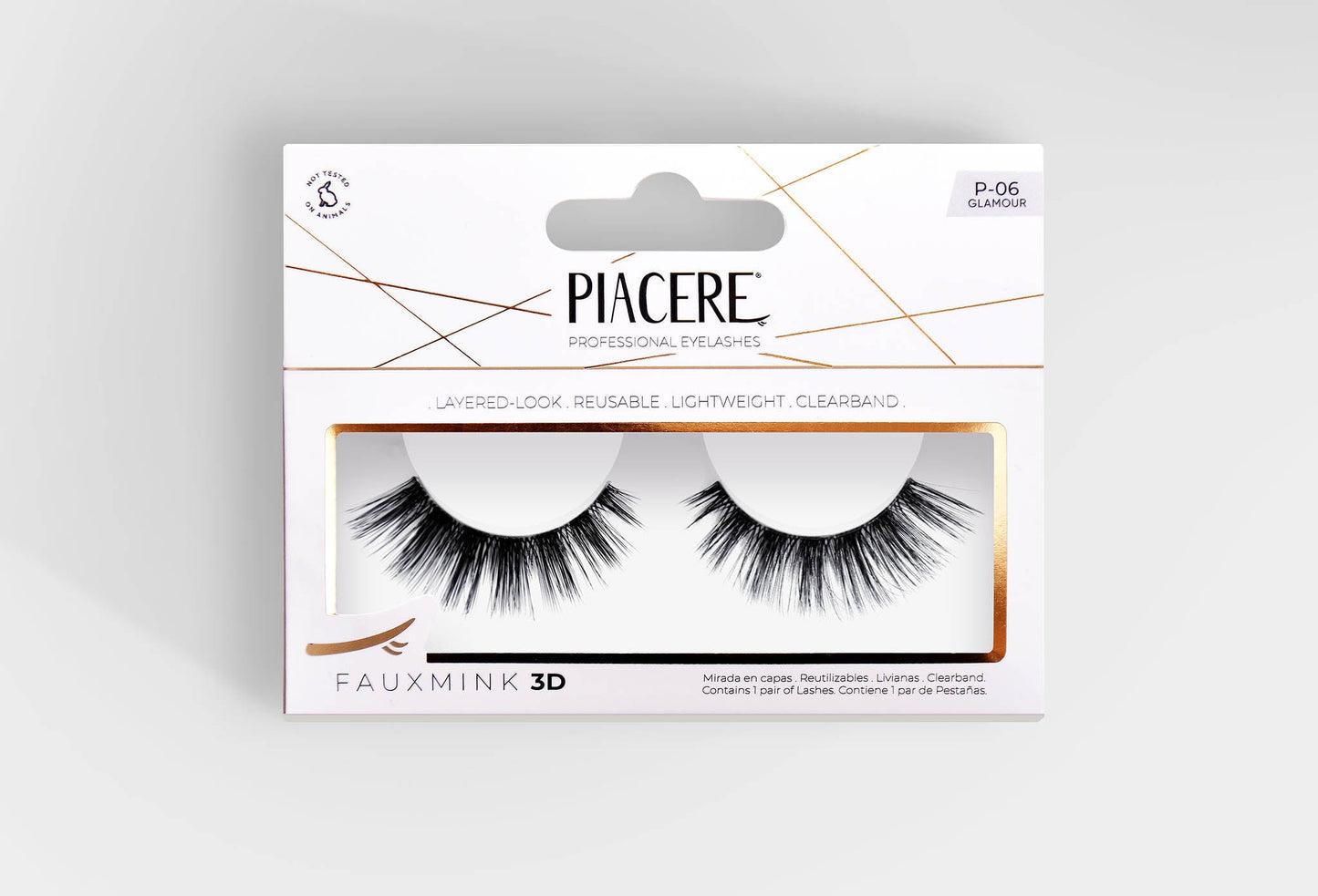 Piacere Pestañas Faux Mink 3D Glamour