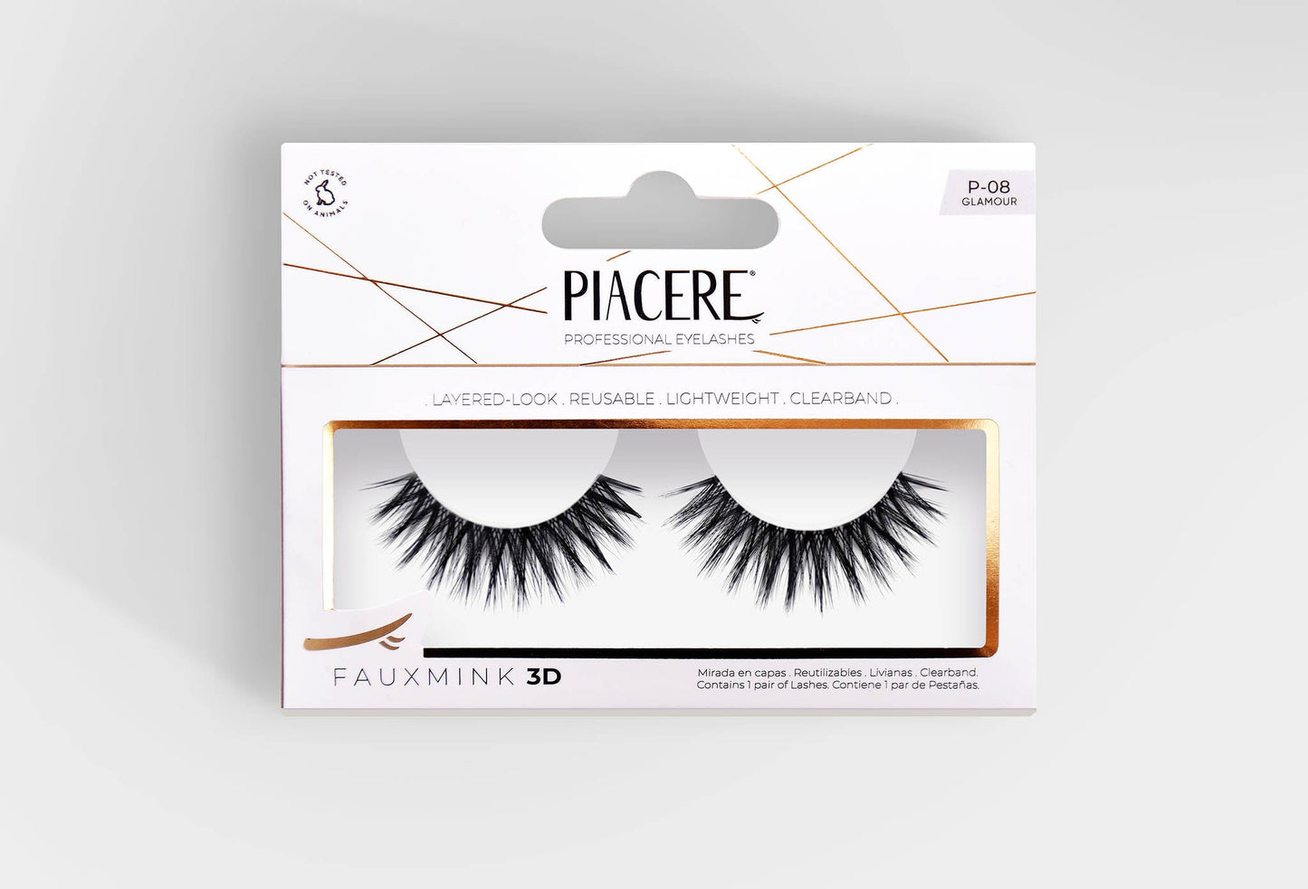 Piacere Pestañas Faux Mink 3D Glamour