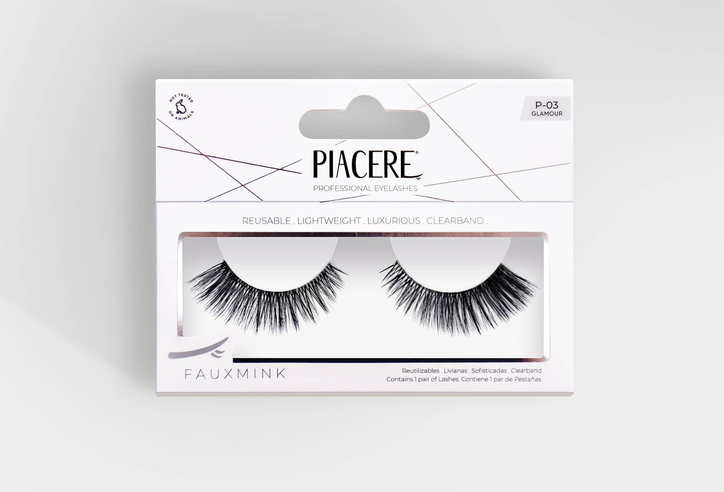 Piacere Pestañas Faux Mink 3D Glamour