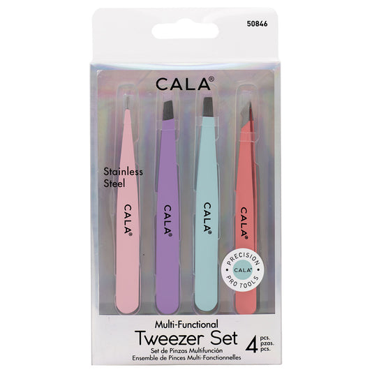 Cala 4PC Multi Tweezers Set - Mixed Colors