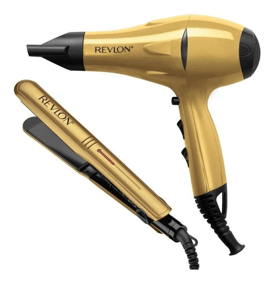 Revlon Combo Secador Y Plancha Gold
