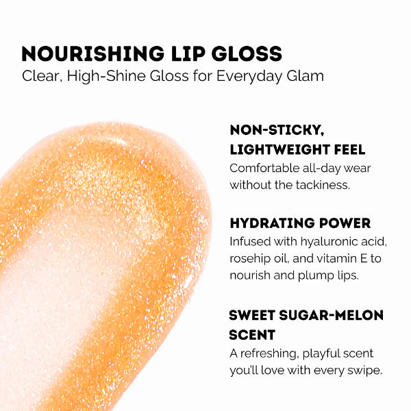 Kara Beauty Level Up Nourishing Lip Gloss (Rosehip Oil, Hyaluronic Acid, and Vitamin E) - Classic