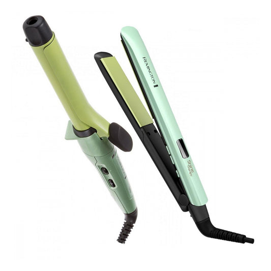 Remigton Kit Plancha Y Rizador Terapia Aguacate